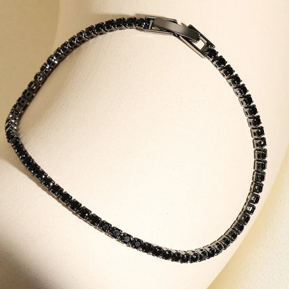 Exquisite Shiny Pink Black Zircon Decor Bracelets For Women