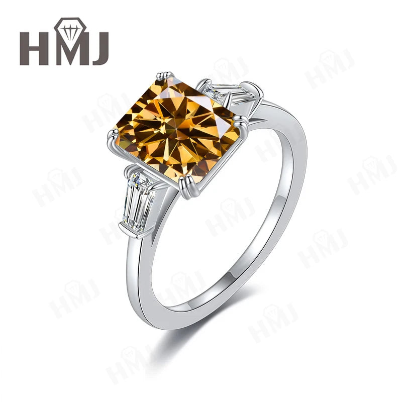 Wedding Ring Lab Grown Gemstones 925 Sterling Silver Plated with 18k Gold Proposal Band Gift Trendy Wholesale Charms Elegant