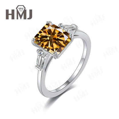 Wedding Ring Lab Grown Gemstones 925 Sterling Silver Plated with 18k Gold Proposal Band Gift Trendy Wholesale Charms Elegant