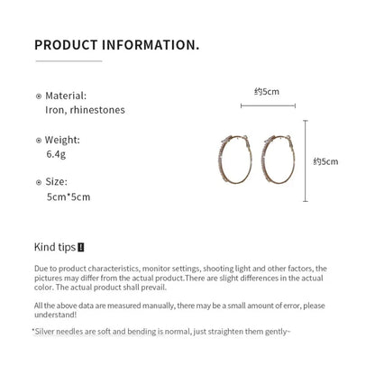 Shiny Big Circel Cross Hoop Earrings for Women Exquisite