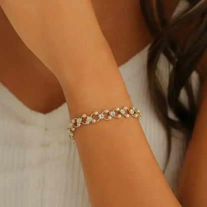 Fashion Snake Green Gemstone Bangle Rhinestone Full Metal Bracelet
