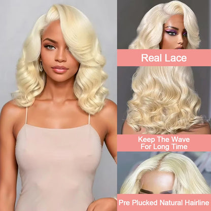 613 Blonde Lace Front Wig Human Hair Body Wave 13X6 Hd Lace