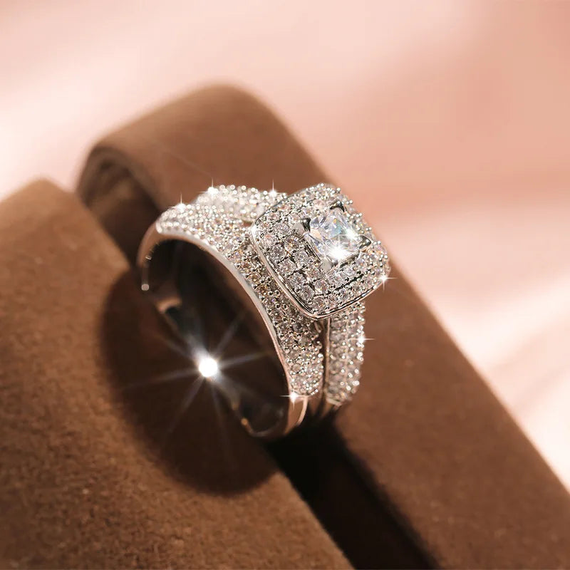 Ladies Luxury Oversized Zircon Ring Exquisite Gorgeous Fashion