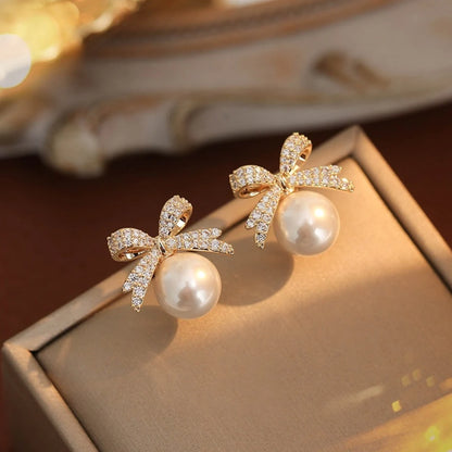 2 Pieces Of Women's Trendy Cross Studded Diamond Earrings
