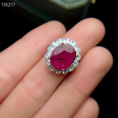 100% Natural Genuine Ruby Gemestone Fashionable Silver Ring 925 Solid Sterling Silver Ruby Wedding Ring Best Gift for Girl