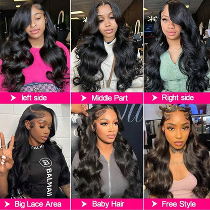HD Transparent 13x4 13x6 Body Wave Lace Front Human Hair Wigs 30 34 Inch Pre Plucked Lace Frontal Wig 200 Density 4x4 5x5 Wig