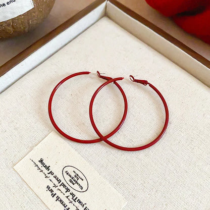 Shiny Big Circel Cross Hoop Earrings for Women Exquisite
