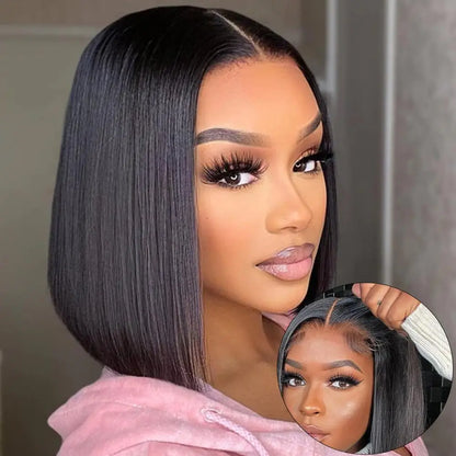 Wear And Go Glueless Wigs Human Hair Bob Straight Pre