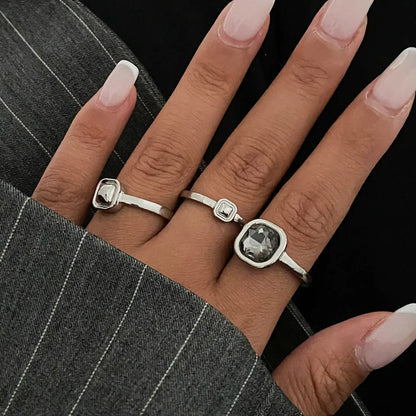 Silver Color Rhinestone Ring Multi-layer Winding Rings for Women