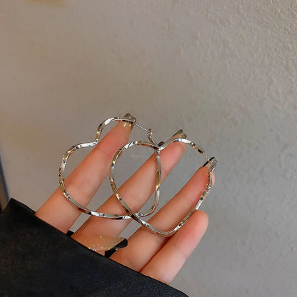 Shiny Big Circel Cross Hoop Earrings for Women Exquisite