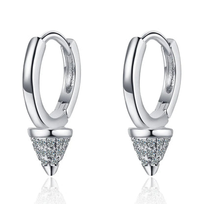 Luxury Shine Stamp 925 Sterling Silver Post Gold Plated Earrings Inlaid Boutique White Zircon Women Hook Drop Earrings Gift