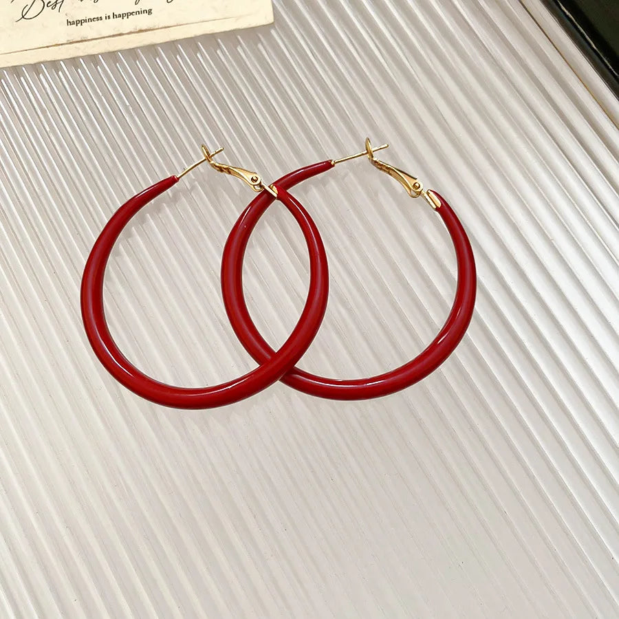 Shiny Big Circel Cross Hoop Earrings for Women Exquisite