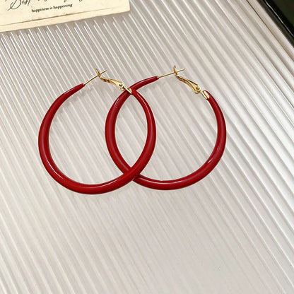 Shiny Big Circel Cross Hoop Earrings for Women Exquisite