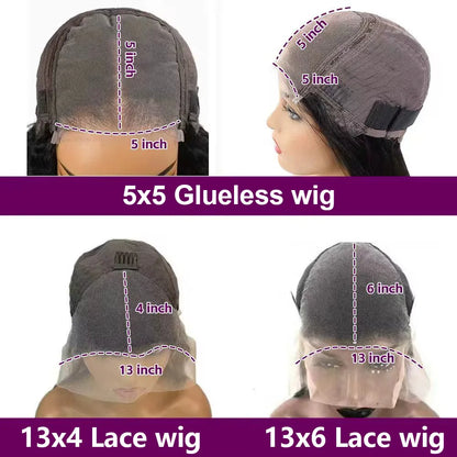 100% Human Hair Body Wave Wigs 13x4 HD Lace Frontal Wigs Pre Plucked Transparent
