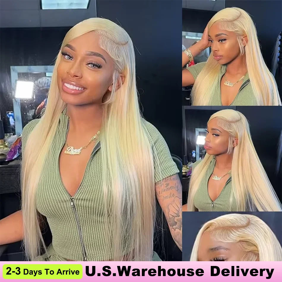 30 40 Inch Highlight Ombre Bone Straight Human Hair Wig Colored