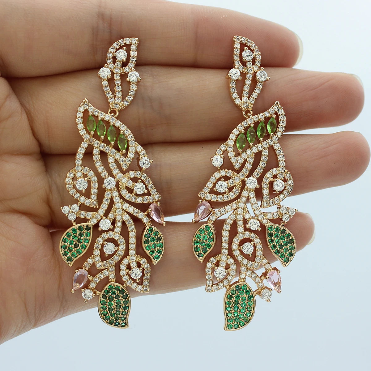 Luxury Evening Party Earrings for Women 2023 Trendy Shiny Flower Plant Dangle Earrings Purple Golden Jewelry Gift Wife