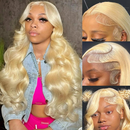 613 13x6 Lace Front Wig Human Hair Body Wave Blonde Lace