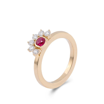 Provence fashions Wedding Ring 10K Solid Gold Ruby Lab Gemstones Vintage Engagement ring Anniversaries Gift Personalized Custom
