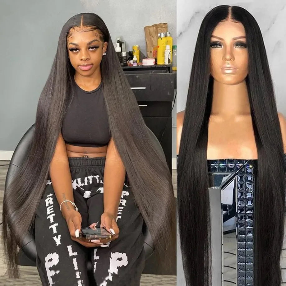 HD Transparent 13x4 13x6 Lace Front Human Hair Wigs Brazilian 360 Straight Lace Frontal