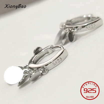 Luxury Shine Stamp 925 Sterling Silver Post Gold Plated Earrings Inlaid Boutique White Zircon Women Hook Drop Earrings Gift