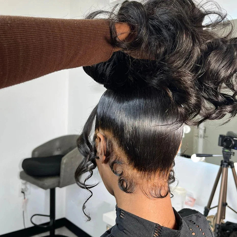 13x4 13x6 Hd Body Wave Human Hair Wigs 200 Density Transparent Pre Plucked Lace Frontal Wigs 40 44 Inch Glueless Wigs Human Hair