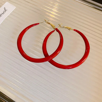 Shiny Big Circel Cross Hoop Earrings for Women Exquisite