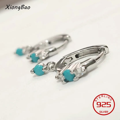 Luxury Shine Stamp 925 Sterling Silver Post Gold Plated Earrings Inlaid Boutique White Zircon Women Hook Drop Earrings Gift