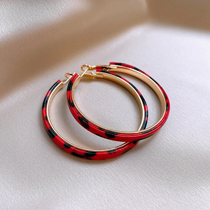 Shiny Big Circel Cross Hoop Earrings for Women Exquisite