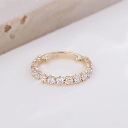 Provence 10K/14K yellow gold wedding ring round cut lab diamond 2/3 eternity band stacking engagement rings custom jewelry gift