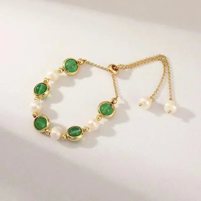Fashion Snake Green Gemstone Bangle Rhinestone Full Metal Bracelet