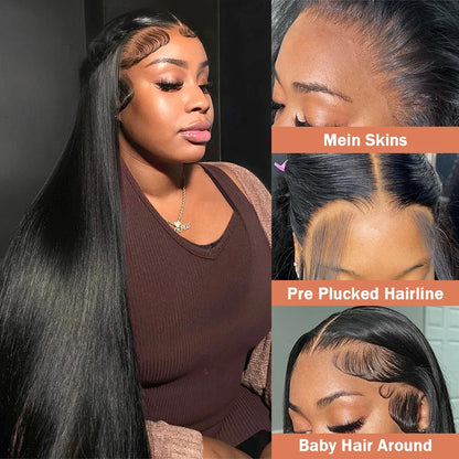 HD Transparent 13x4 13x6 Lace Front Human Hair Wigs Brazilian 360 Straight Lace Frontal