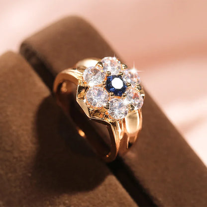 Ladies Luxury Oversized Zircon Ring Exquisite Gorgeous Fashion