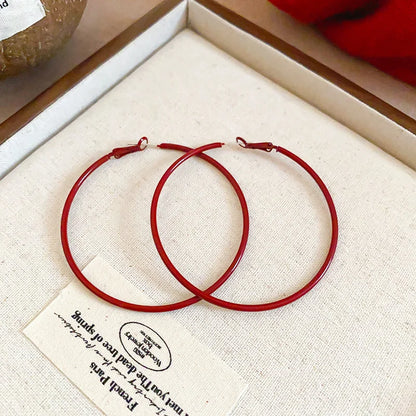 Shiny Big Circel Cross Hoop Earrings for Women Exquisite