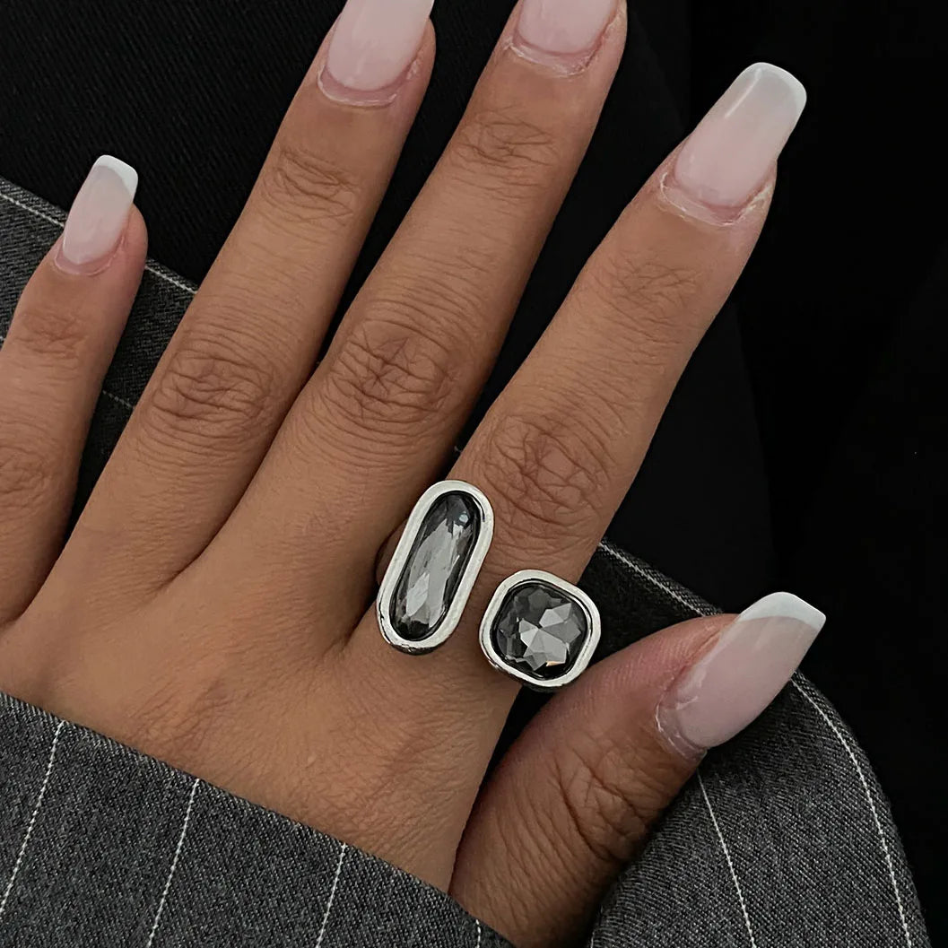 Silver Color Rhinestone Ring Multi-layer Winding Rings for Women