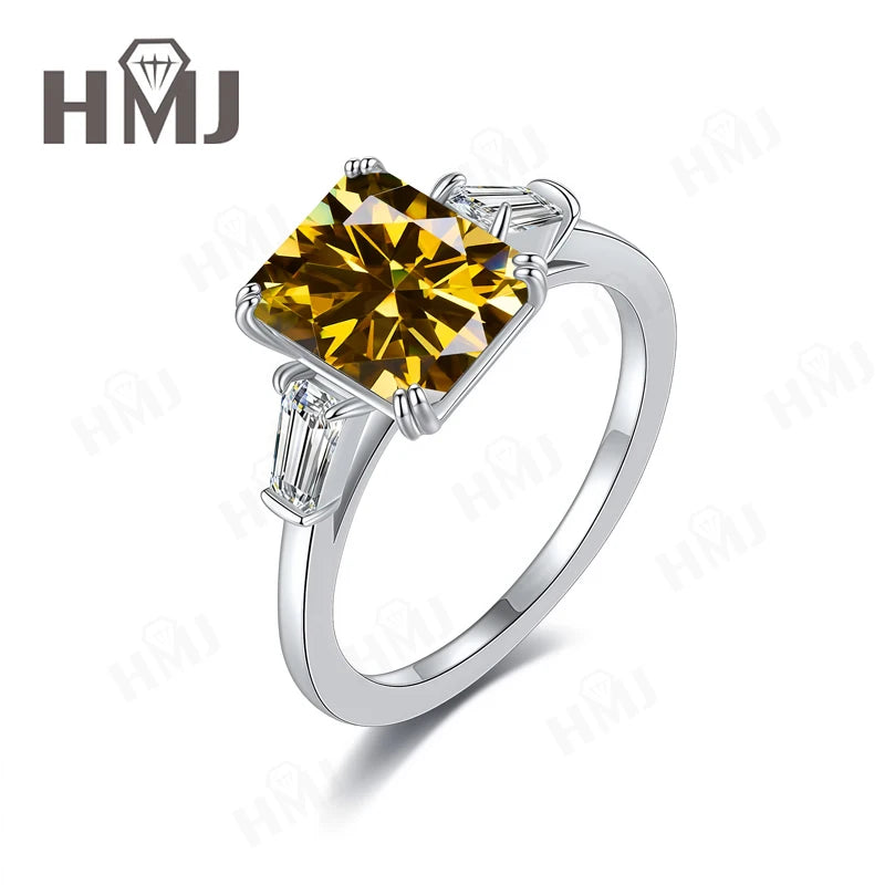 Wedding Ring Lab Grown Gemstones 925 Sterling Silver Plated with 18k Gold Proposal Band Gift Trendy Wholesale Charms Elegant