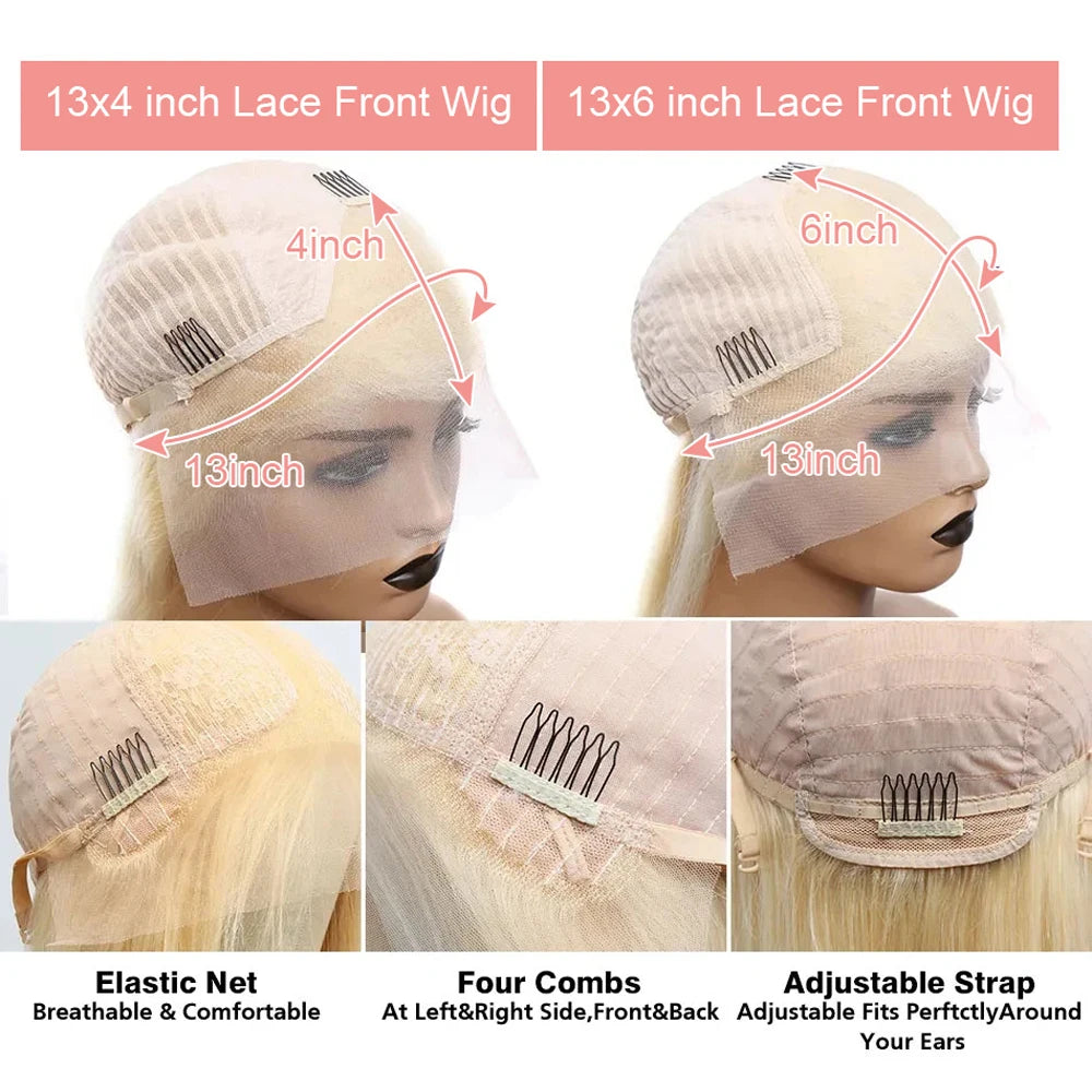 613 Blonde Lace Front Wig Human Hair Body Wave 13X6 Hd Lace