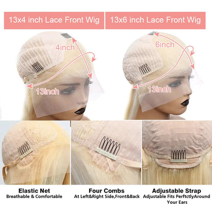 613 Blonde Lace Front Wig Human Hair Body Wave 13X6 Hd Lace
