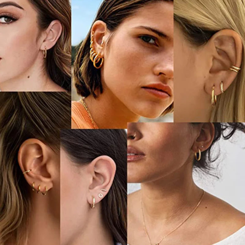 LUXUKISSKIDS Hoop Earrings 1pairs Anti Allergy For Woman/Men Huggie Round Aretes Small серьги Steel Circle Clips Korean