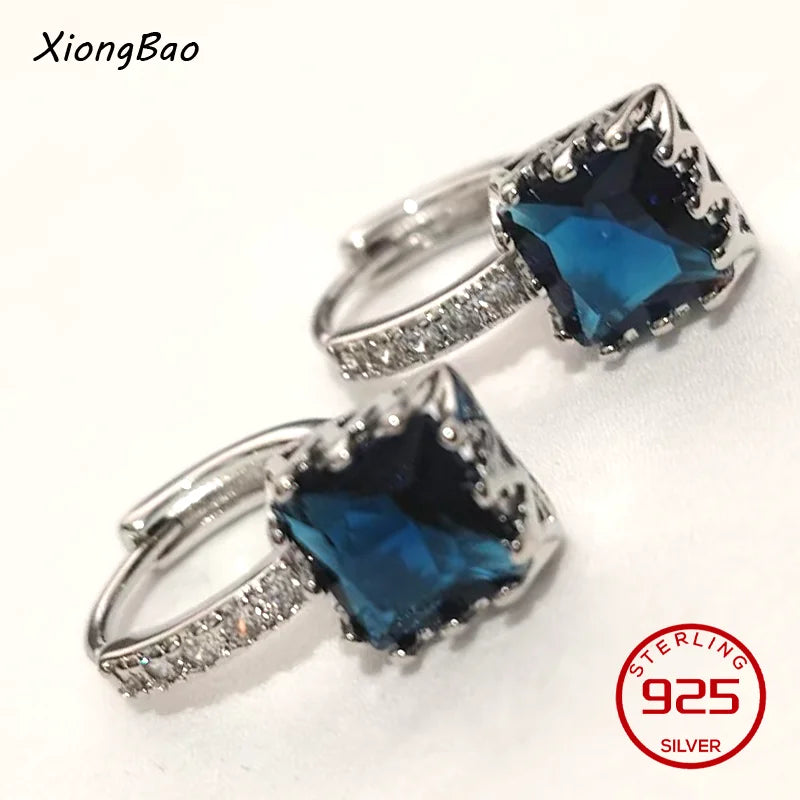 Luxury Shine Stamp 925 Sterling Silver Post Gold Plated Earrings Inlaid Boutique White Zircon Women Hook Drop Earrings Gift