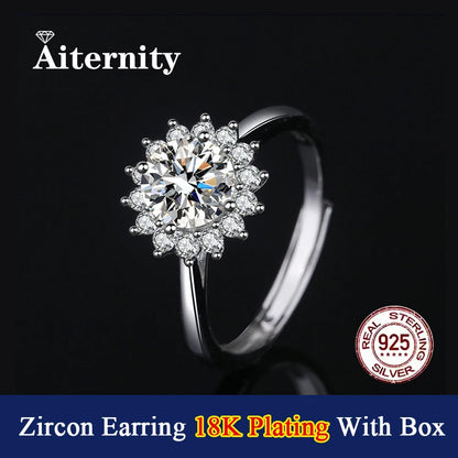 Square 18K Plating S925 Sterling Silver D Color Adjustable Size