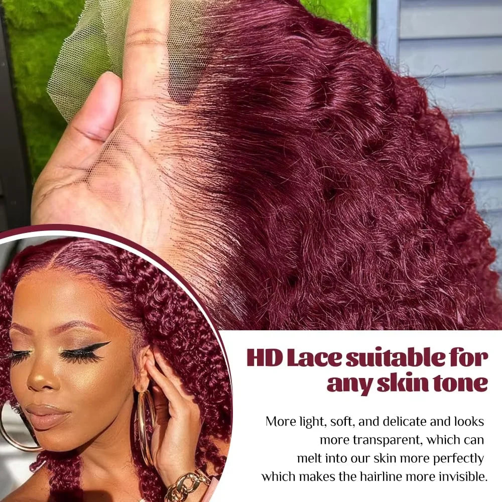 13x4 Lace Frontal Wig Short Bob Kinky Curly Wig Pre Plucked