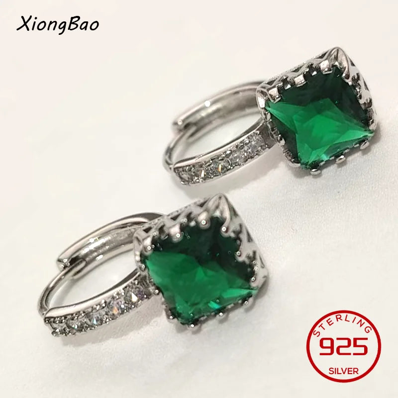 Luxury Shine Stamp 925 Sterling Silver Post Gold Plated Earrings Inlaid Boutique White Zircon Women Hook Drop Earrings Gift