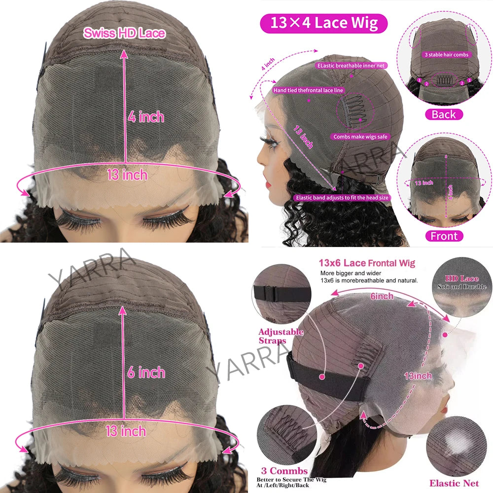 180% Density Body Wave 13x6 Lace Front Wigs Human Hair Pre Plucked 13x4 HD Transparent Lace Frontal Wigs Human Hair For Women