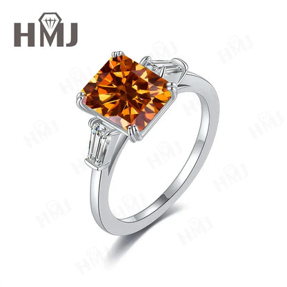 Wedding Ring Lab Grown Gemstones 925 Sterling Silver Plated with 18k Gold Proposal Band Gift Trendy Wholesale Charms Elegant
