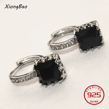 Luxury Shine Stamp 925 Sterling Silver Post Gold Plated Earrings Inlaid Boutique White Zircon Women Hook Drop Earrings Gift