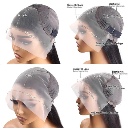 13x6 Hd Lace Front Human Hair Wig 99J Burgundy Preplucked Hd