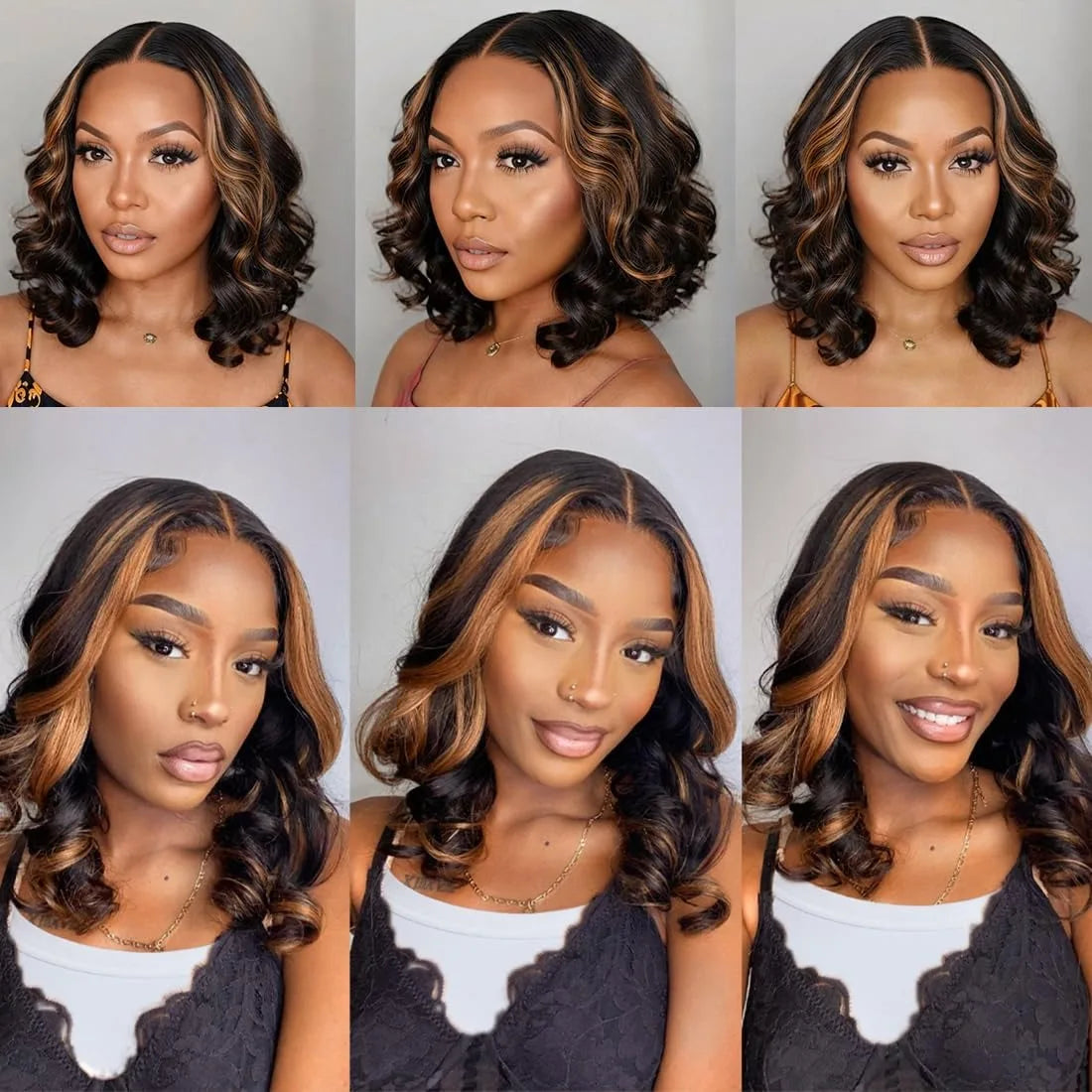 1B/30 Highlight Bob Wig Human Hair 13x4 Ombre Lace Front Wigs