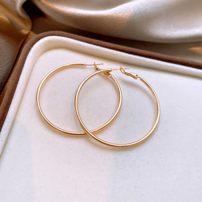 Shiny Big Circel Cross Hoop Earrings for Women Exquisite