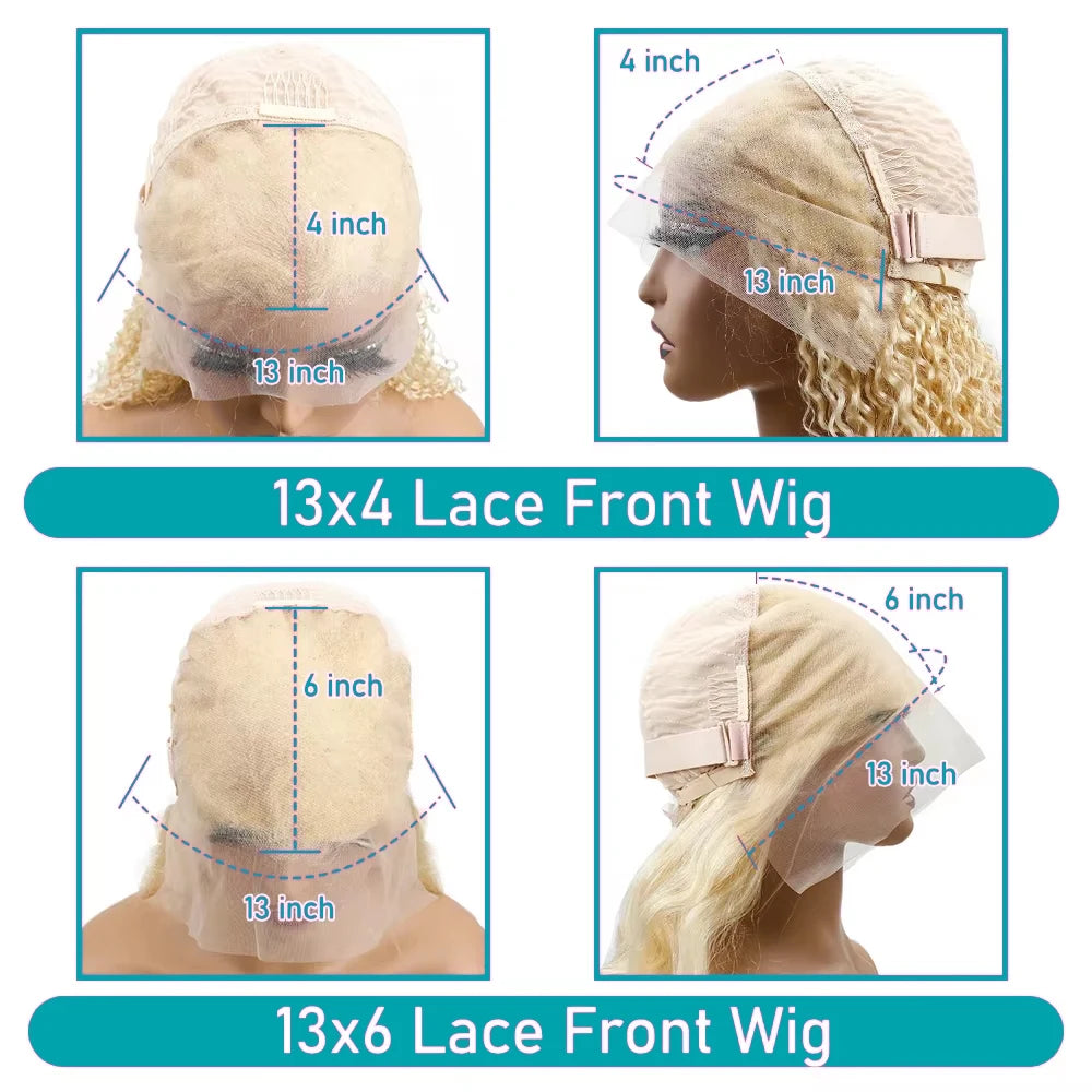 613 13x6 Lace Front Wig Human Hair Body Wave Blonde Lace