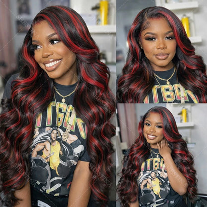 99J Highlight Wig Human Hair 13x4 HD Body Wave Lace Frontal